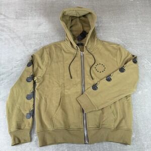 RTA Floyd Zip Up Hoodie Mens Large Chartreuse Green Black Cherries $245 New NWT